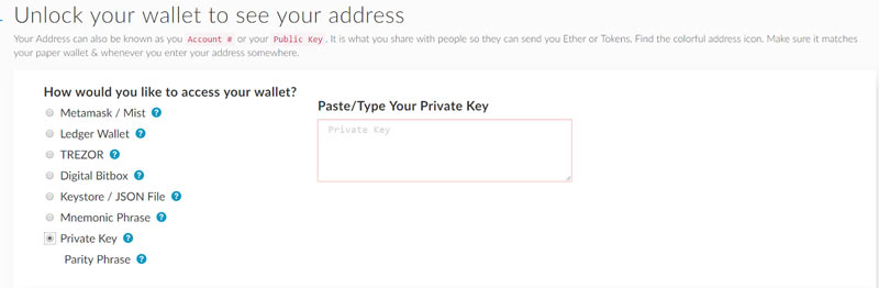 از کلید خصوصی یا فایل keystore برای ورود به کیف پول استفاده کنید