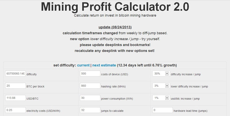 نمایی از وبسایت نمایی از وبسایت Mining Profit Calculator 2.0
