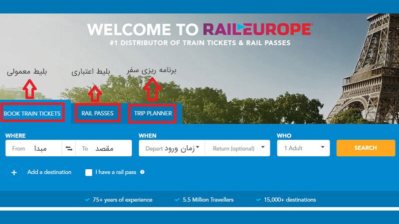 آموزش خرید از Rail Europe