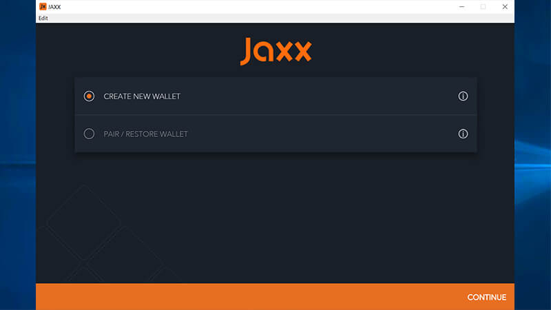 ساخت کیف پول جدید در Jaxx