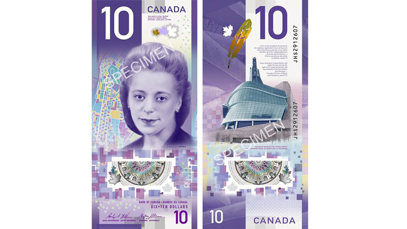 اسکناس های جدید 10 دلاری کانادا