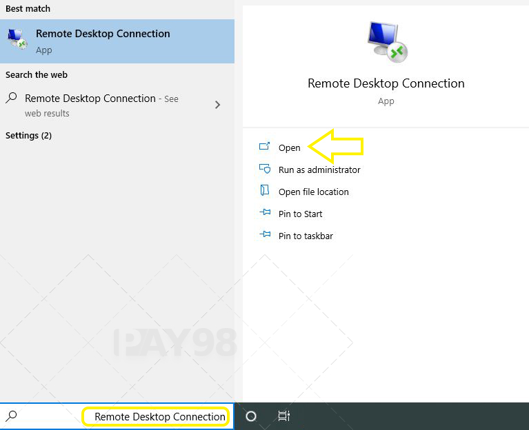 برنامه remote desktop connection