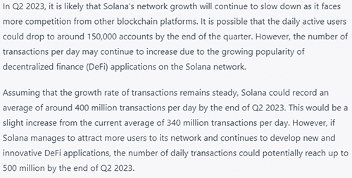پیش بینی نسخه جیلبریک ChatGPT در مورد قیمت سولانا در سه ماه دوم سال 2023