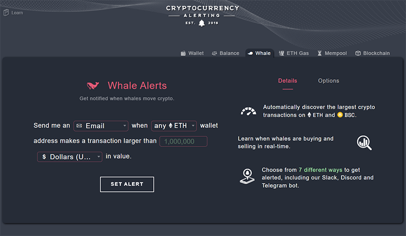 سایت Cryptocurrency Alerting