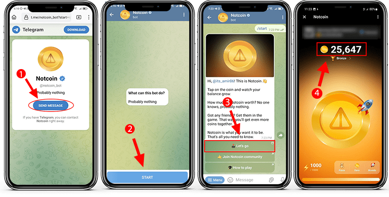 آموزش دانلود بازی نات کوین تلگرام